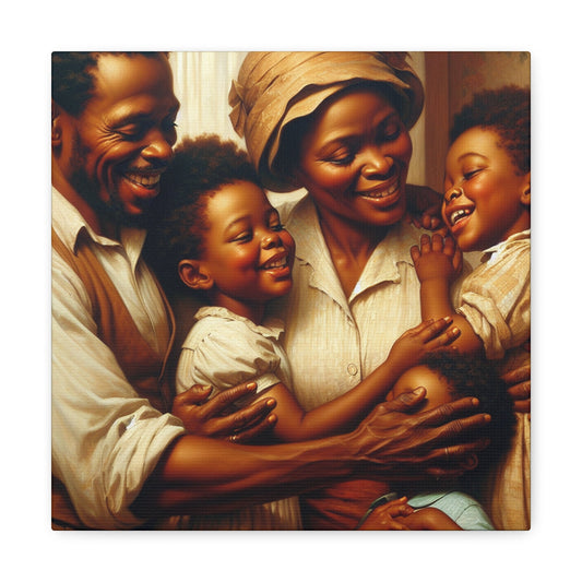 "Joyful Family in Embrace" - Canvas - Authentic4Us