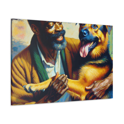 "Joyful Moments with Man & Dog" - Canvas - Authentic4Us