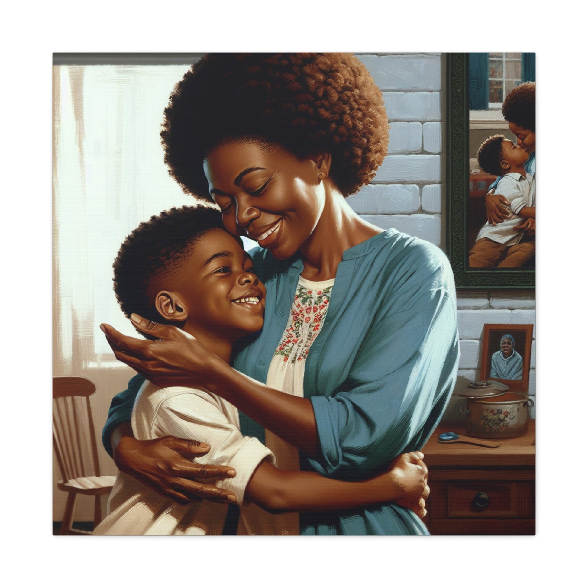 "Love's Embrace: Mother and Son" - Canvas - Authentic4Us