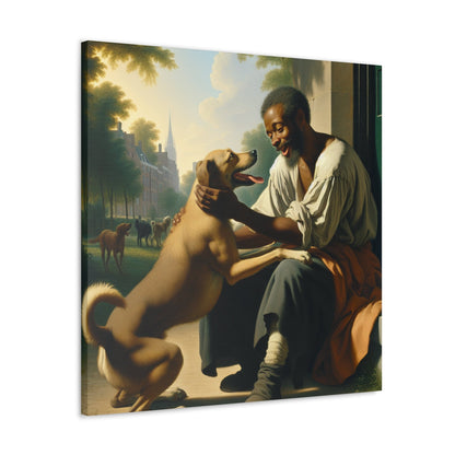 "Man and Dog: Bonded Affection" - Canvas - Authentic4Us