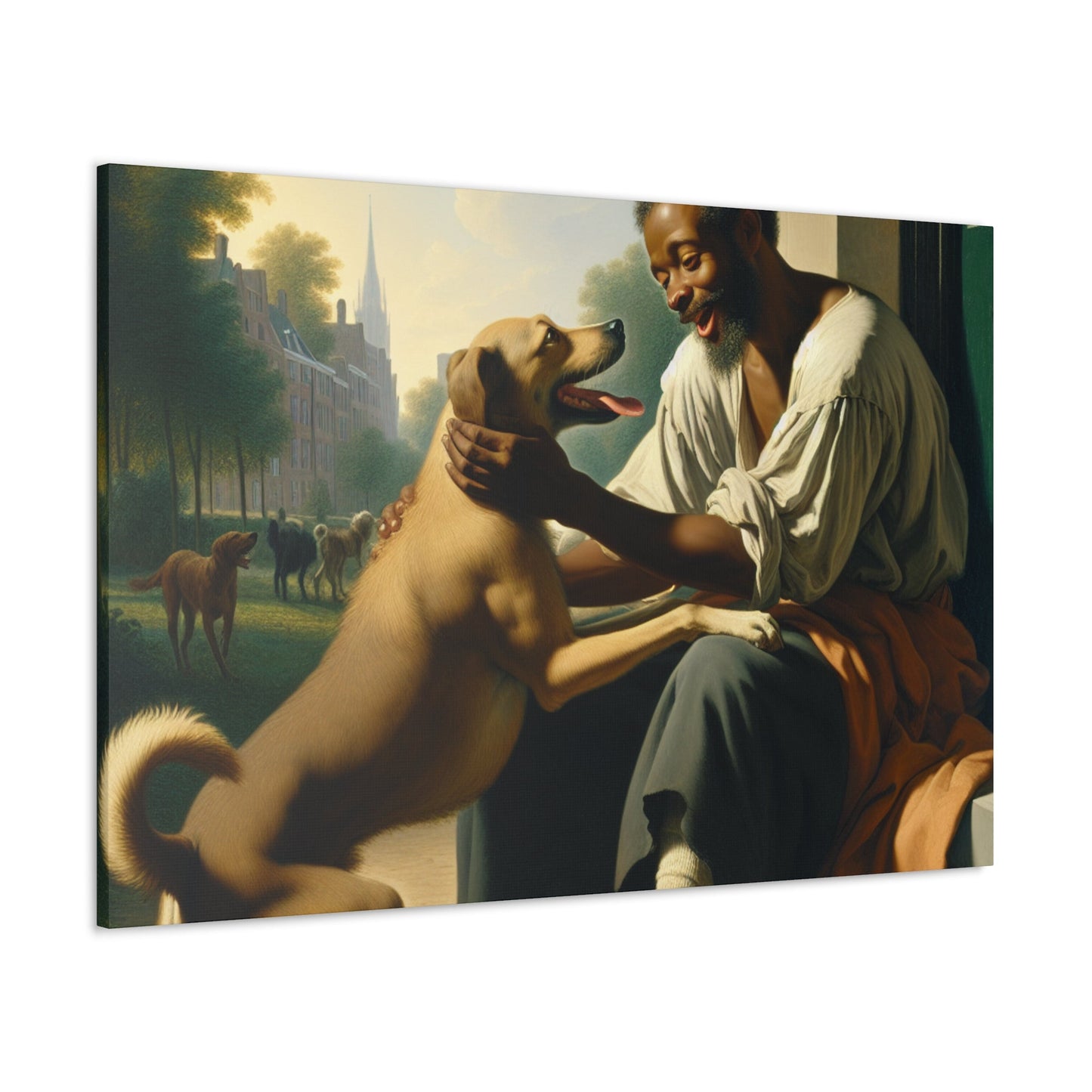 "Man and Dog: Bonded Affection" - Canvas - Authentic4Us