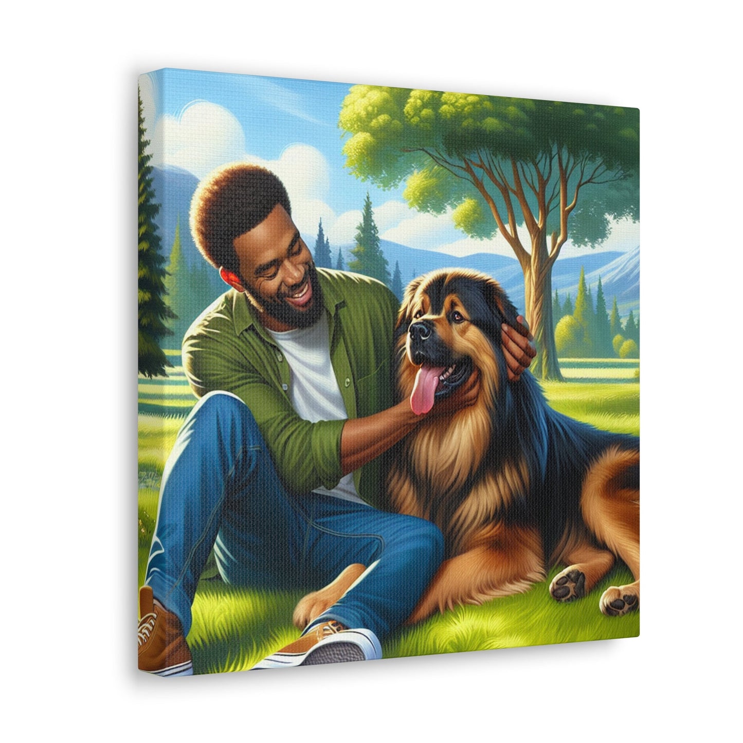 "Man and Dog: True Companions" - Canvas - Authentic4Us