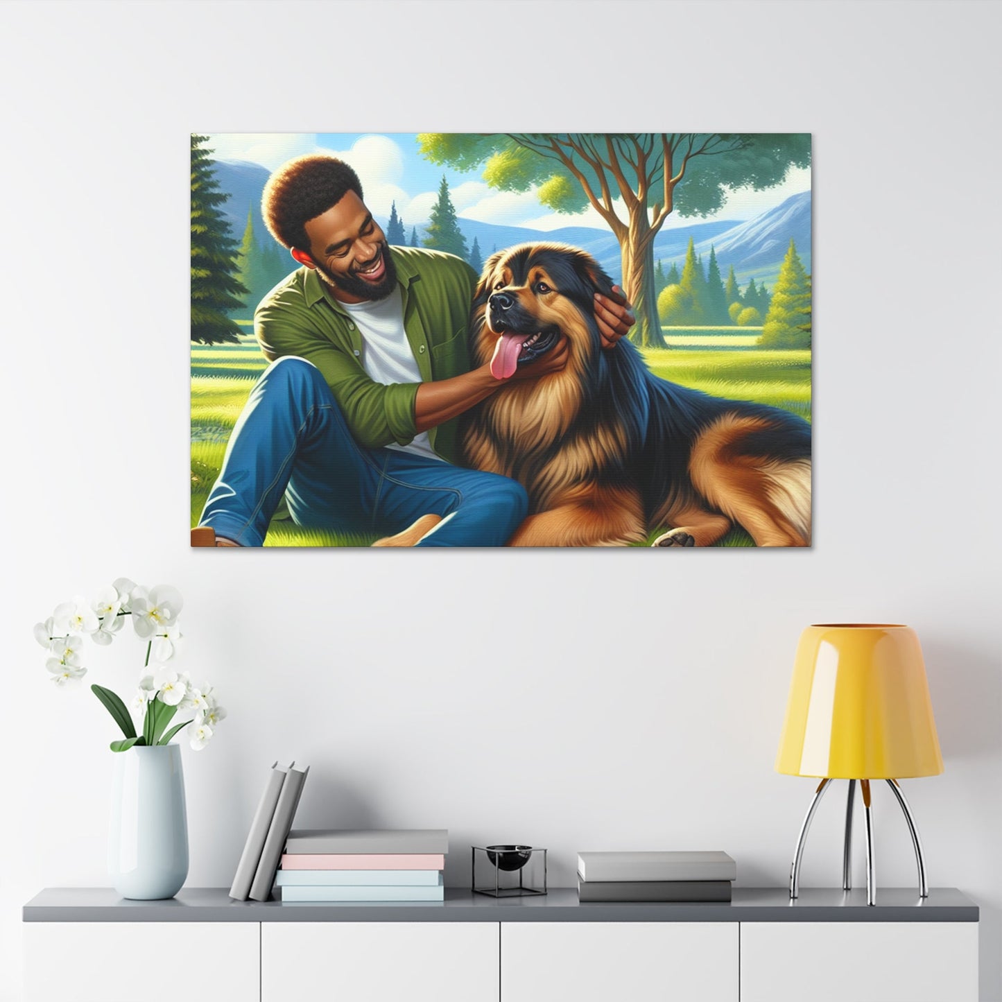 "Man and Dog: True Companions" - Canvas - Authentic4Us