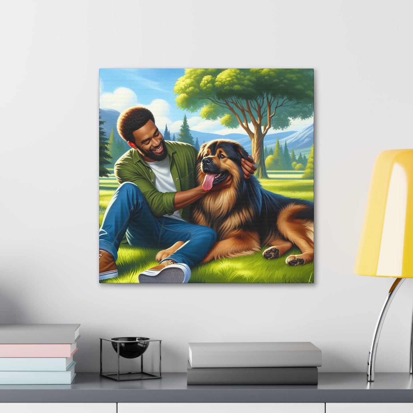 "Man and Dog: True Companions" - Canvas - Authentic4Us