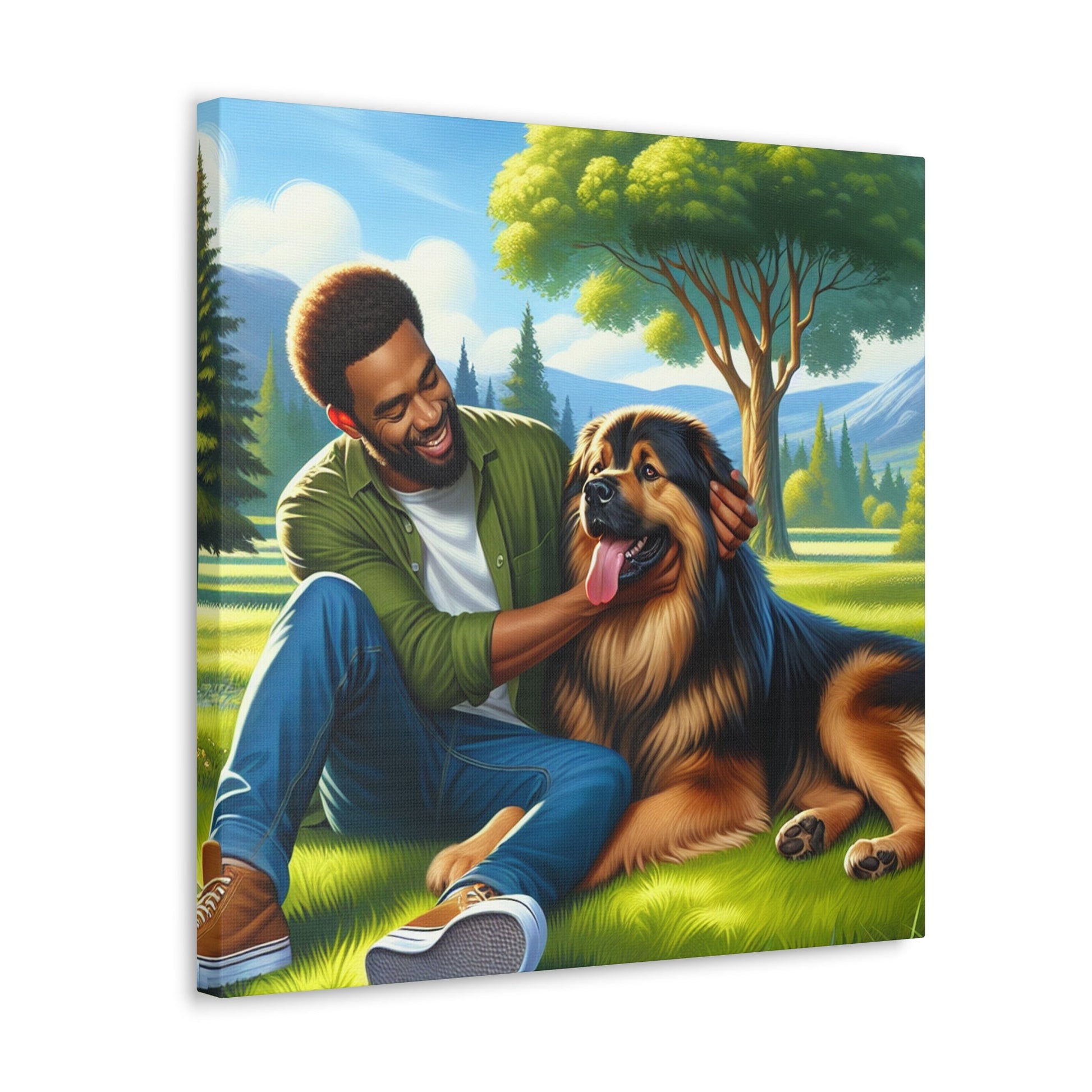 "Man and Dog: True Companions" - Canvas - Authentic4Us