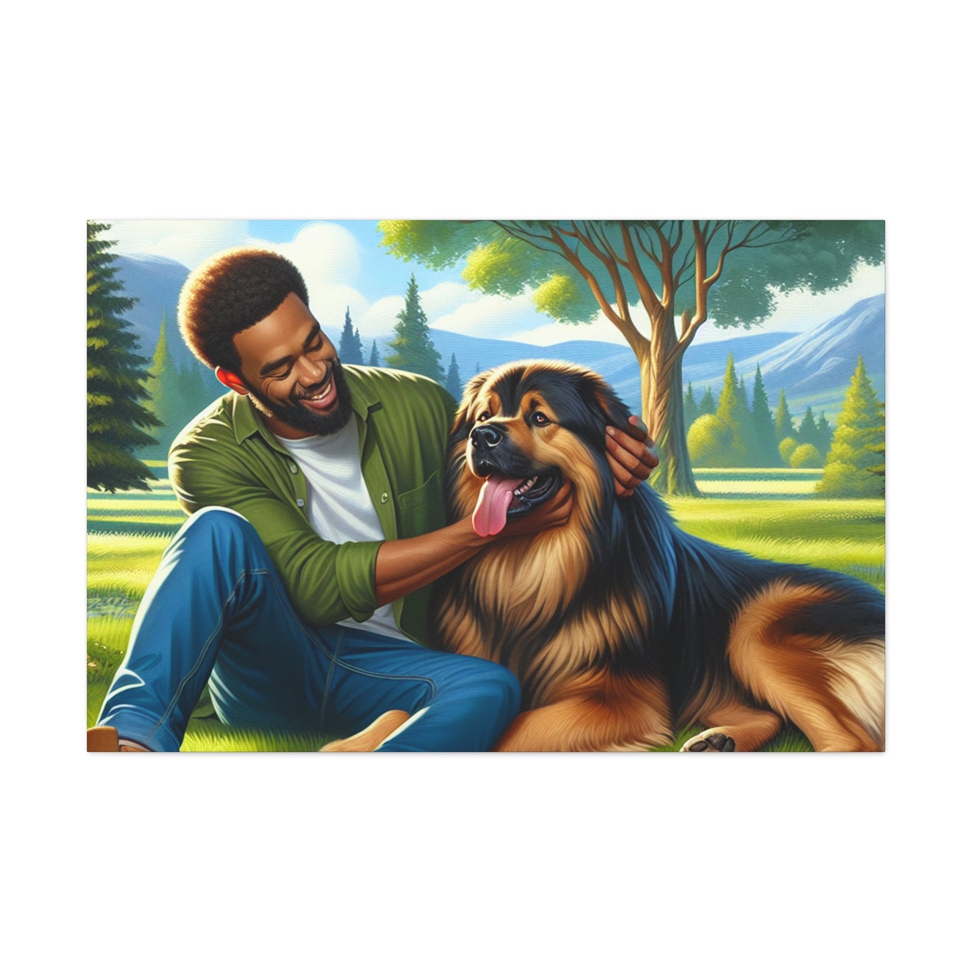 "Man and Dog: True Companions" - Canvas - Authentic4Us