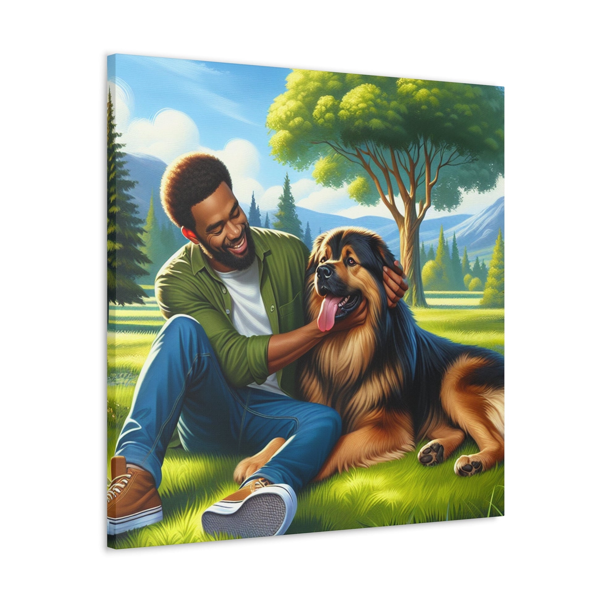 "Man and Dog: True Companions" - Canvas - Authentic4Us