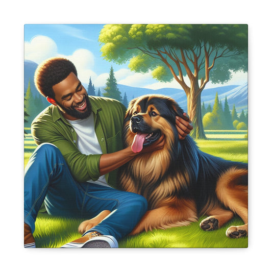 "Man and Dog: True Companions" - Canvas - Authentic4Us