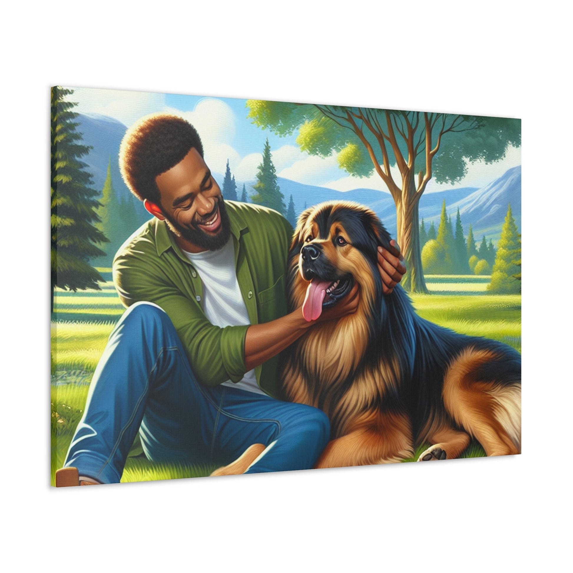 "Man and Dog: True Companions" - Canvas - Authentic4Us