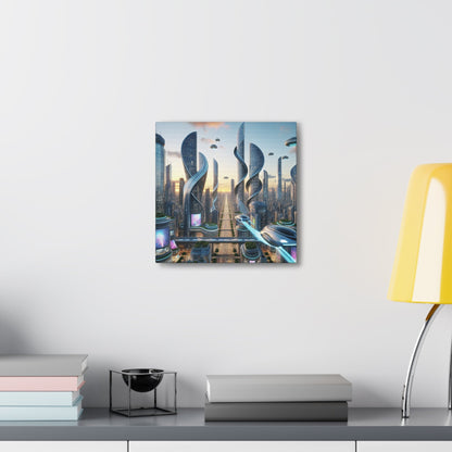 "Metropolis in Brilliant Futurism" - Canvas - Authentic4Us