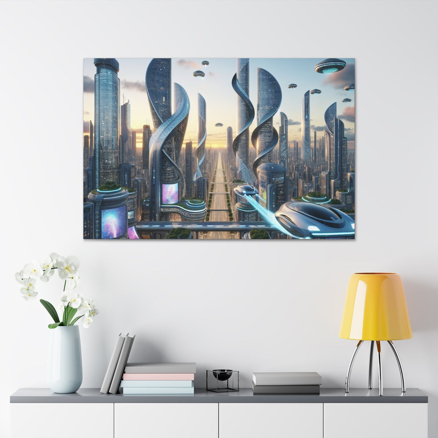 "Metropolis in Brilliant Futurism" - Canvas - Authentic4Us