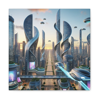 "Metropolis in Brilliant Futurism" - Canvas - Authentic4Us