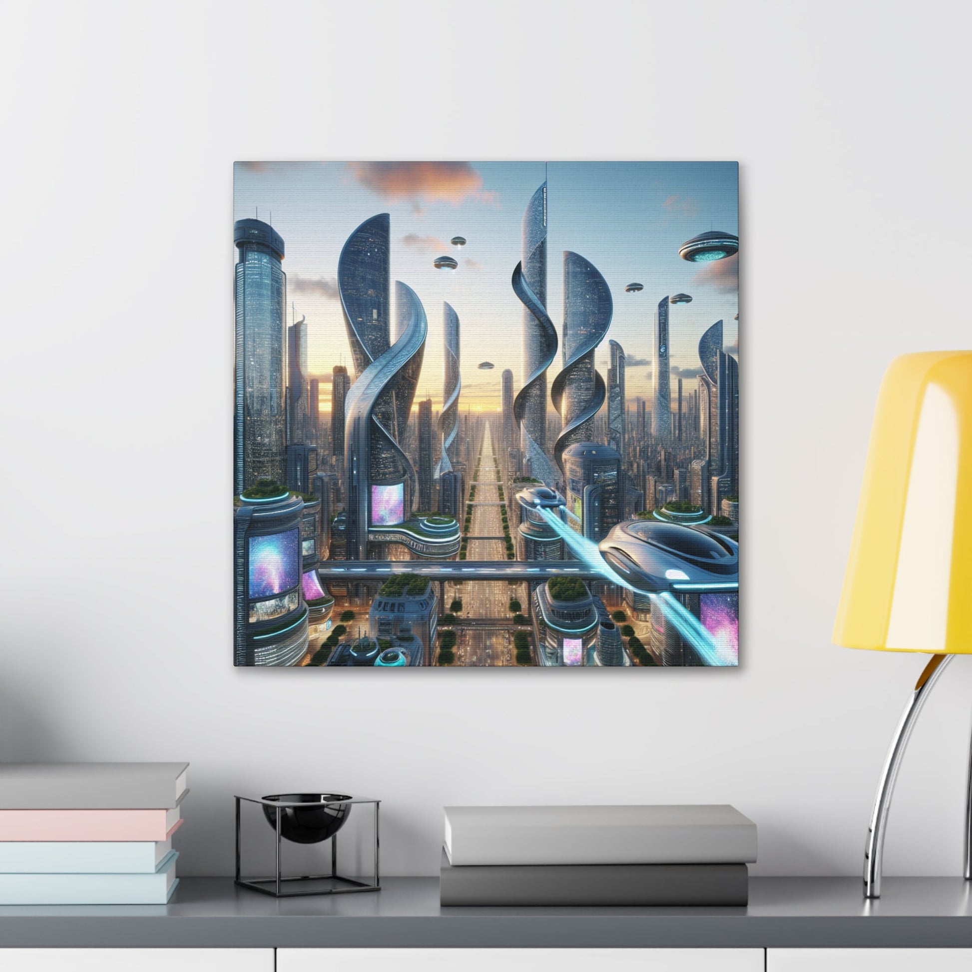 "Metropolis in Brilliant Futurism" - Canvas - Authentic4Us