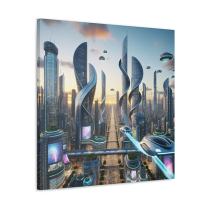 "Metropolis in Brilliant Futurism" - Canvas - Authentic4Us