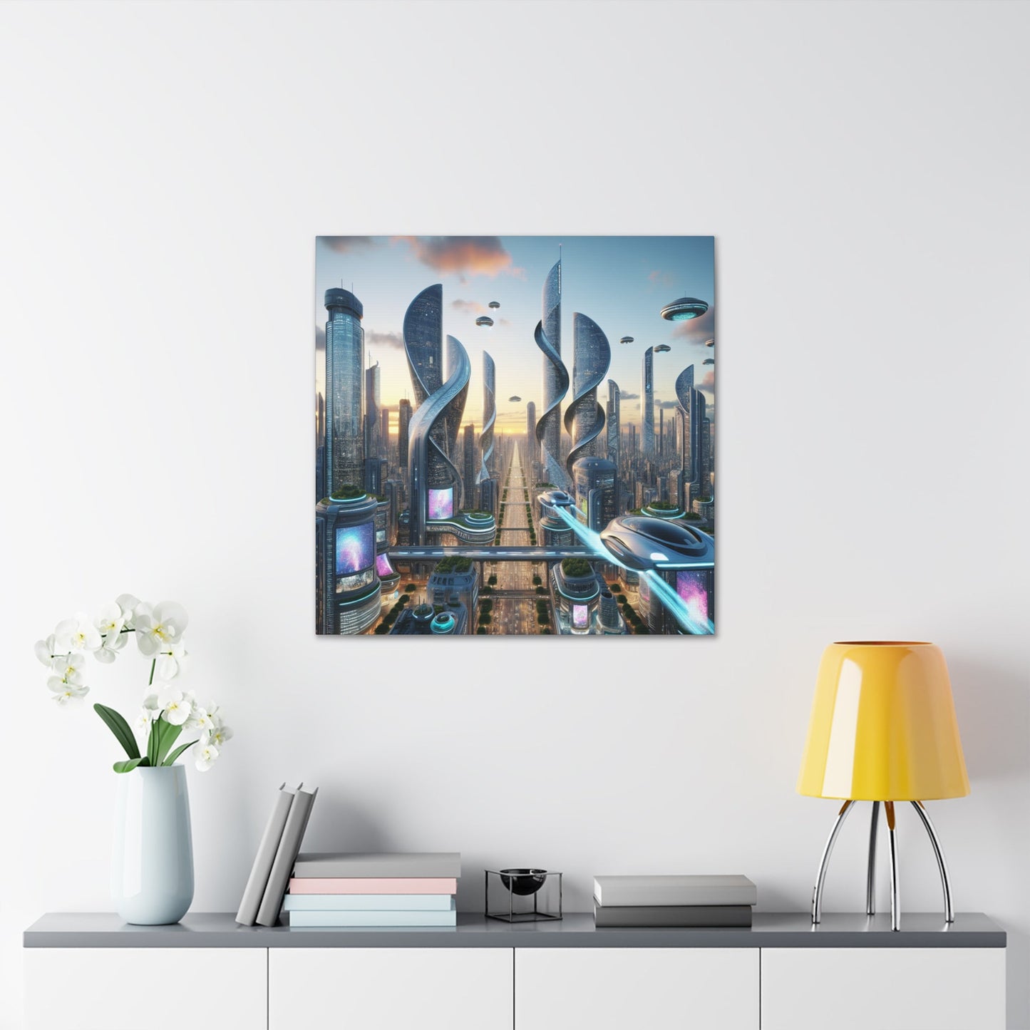 "Metropolis in Brilliant Futurism" - Canvas - Authentic4Us