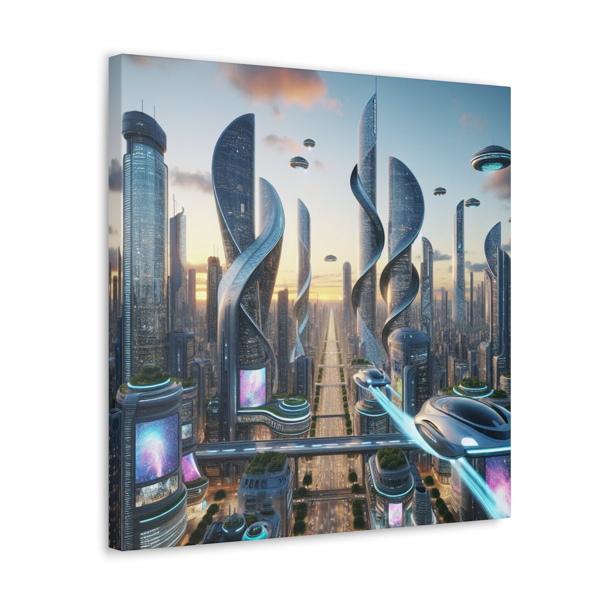 "Metropolis in Brilliant Futurism" - Canvas - Authentic4Us