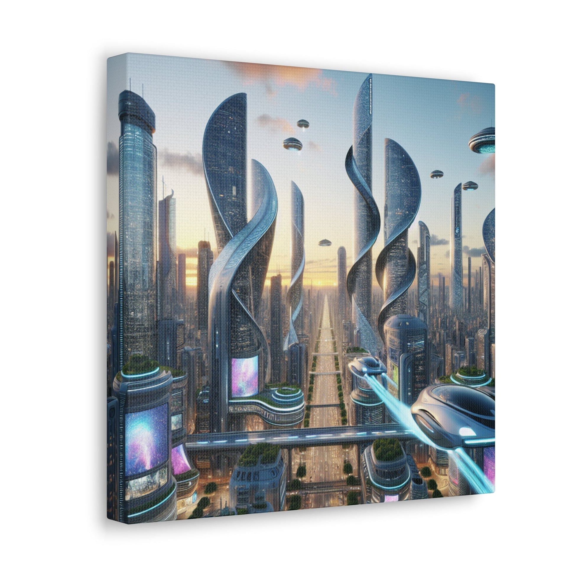 "Metropolis in Brilliant Futurism" - Canvas - Authentic4Us