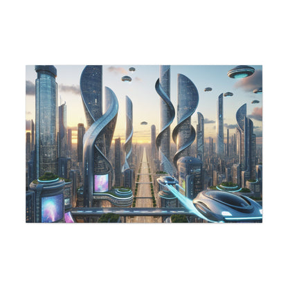 "Metropolis in Brilliant Futurism" - Canvas - Authentic4Us