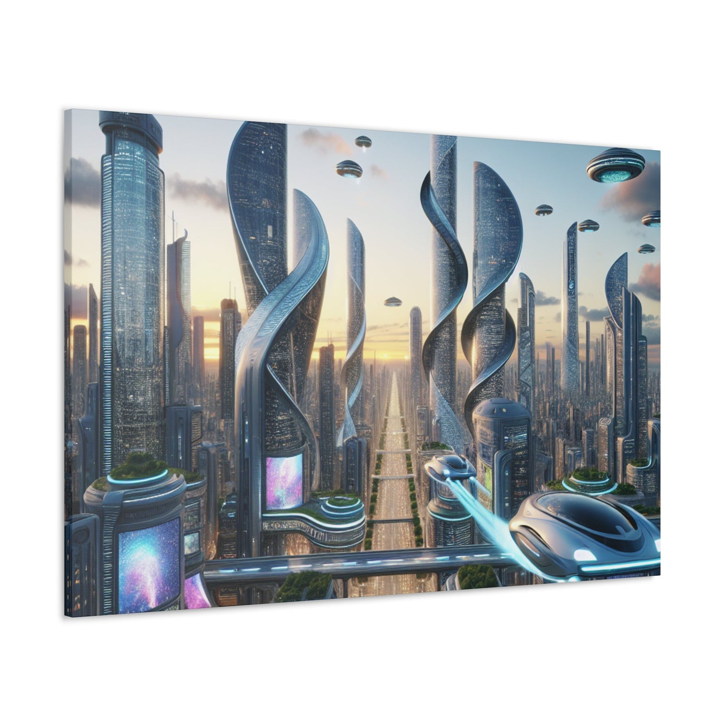 "Metropolis in Brilliant Futurism" - Canvas - Authentic4Us