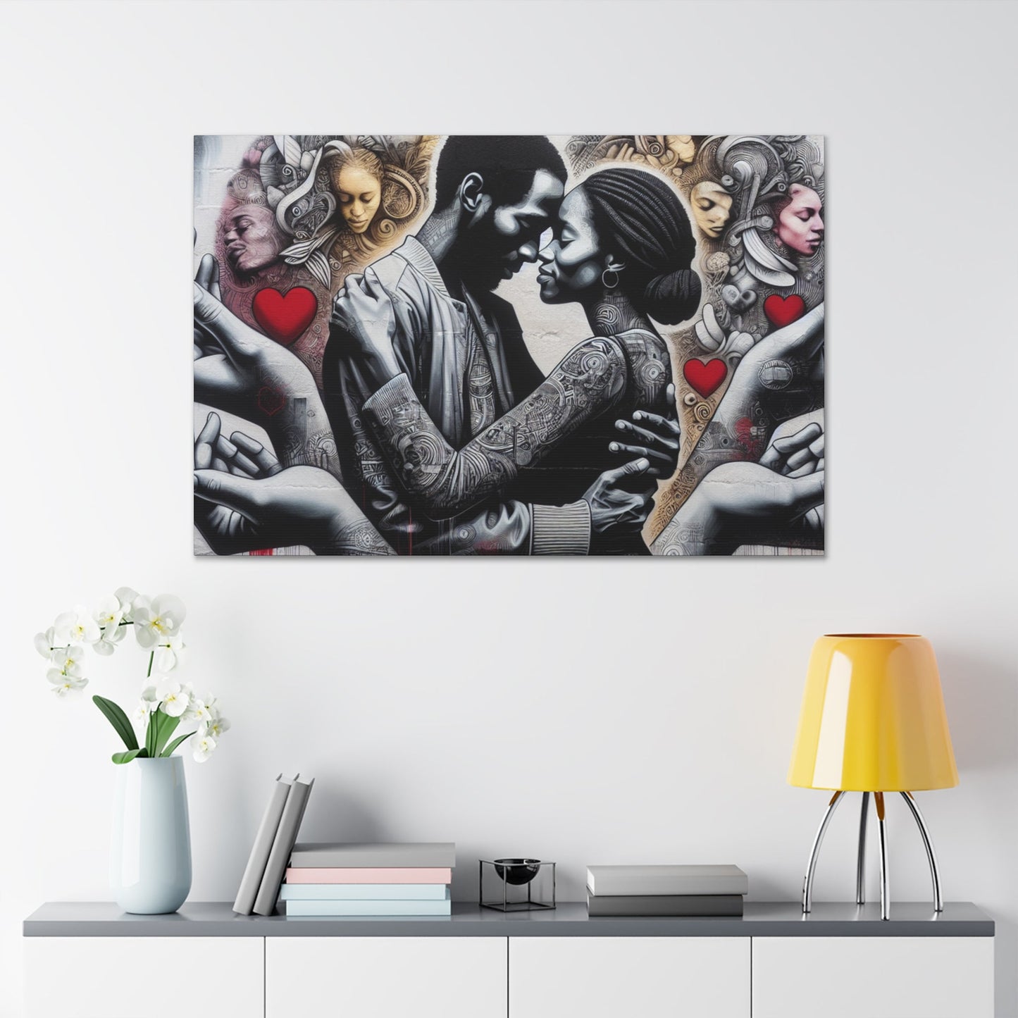 "Monochromatic Embrace: Love Unveiled" - Canvas - Authentic4Us