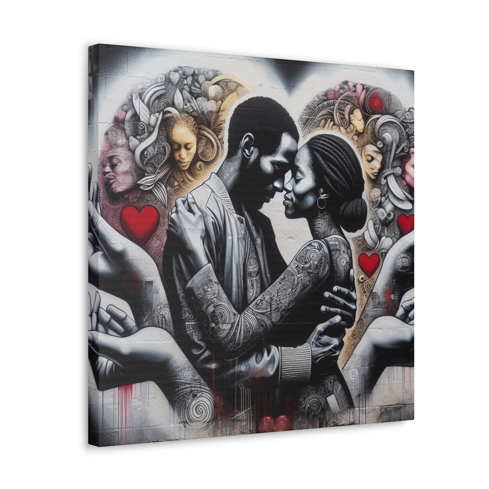 "Monochromatic Embrace: Love Unveiled" - Canvas - Authentic4Us