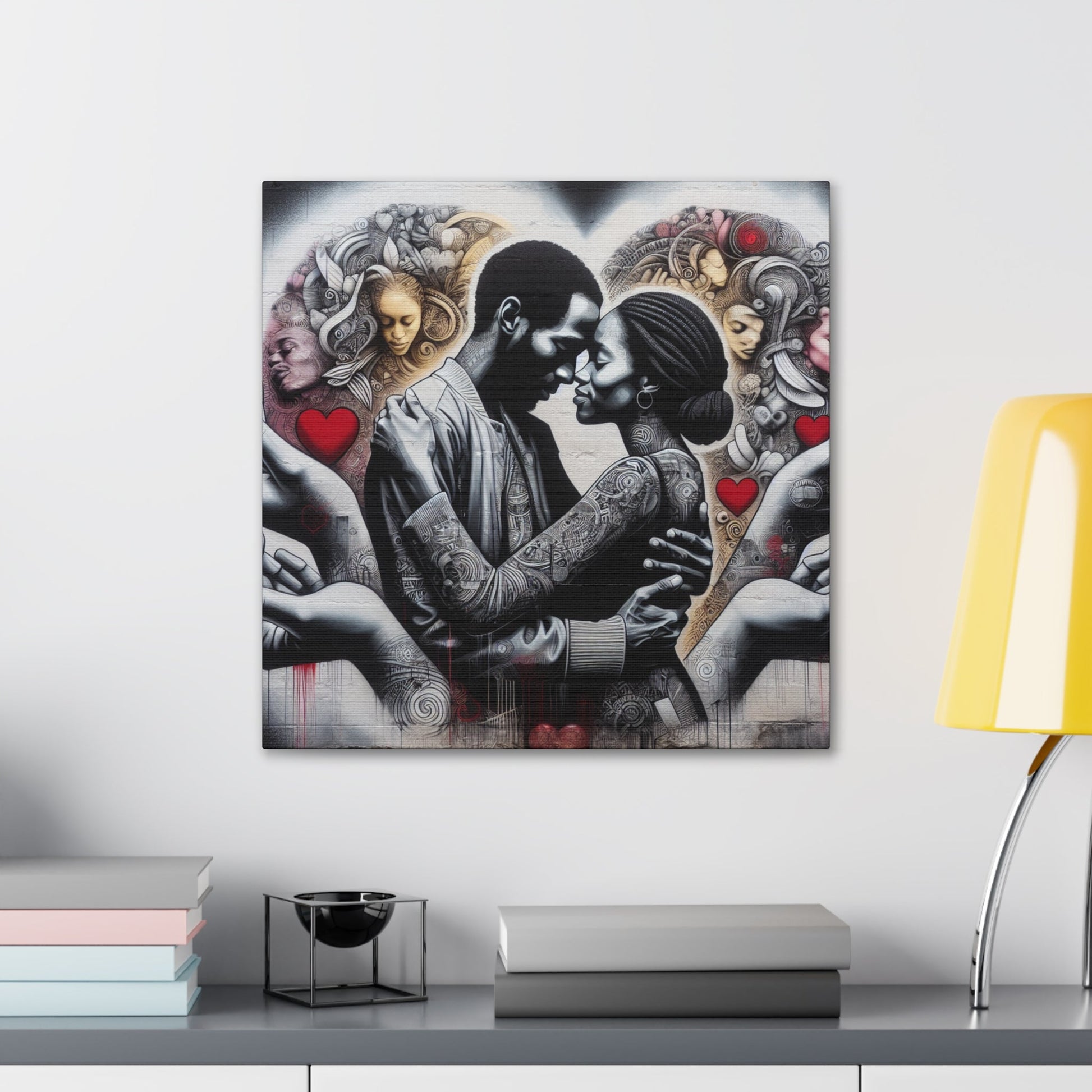 "Monochromatic Embrace: Love Unveiled" - Canvas - Authentic4Us