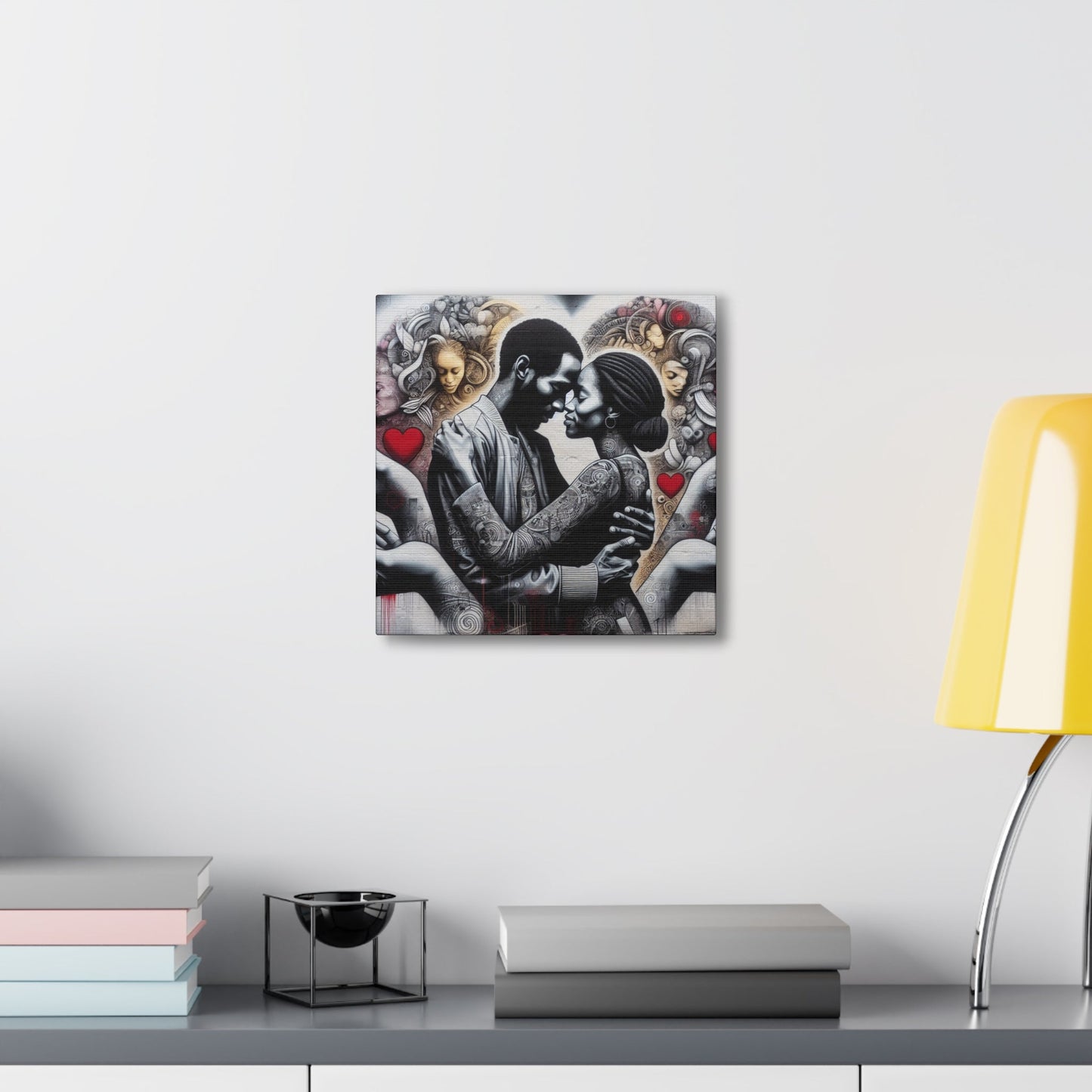 "Monochromatic Embrace: Love Unveiled" - Canvas - Authentic4Us