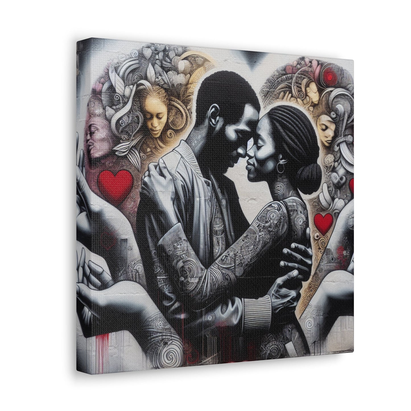 "Monochromatic Embrace: Love Unveiled" - Canvas - Authentic4Us