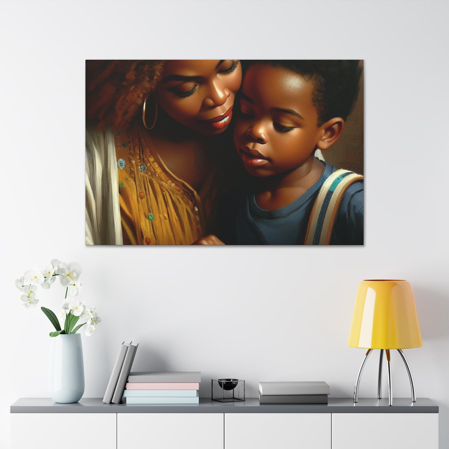 "Mother and Child's Serene Moment" - Canvas - Authentic4Us