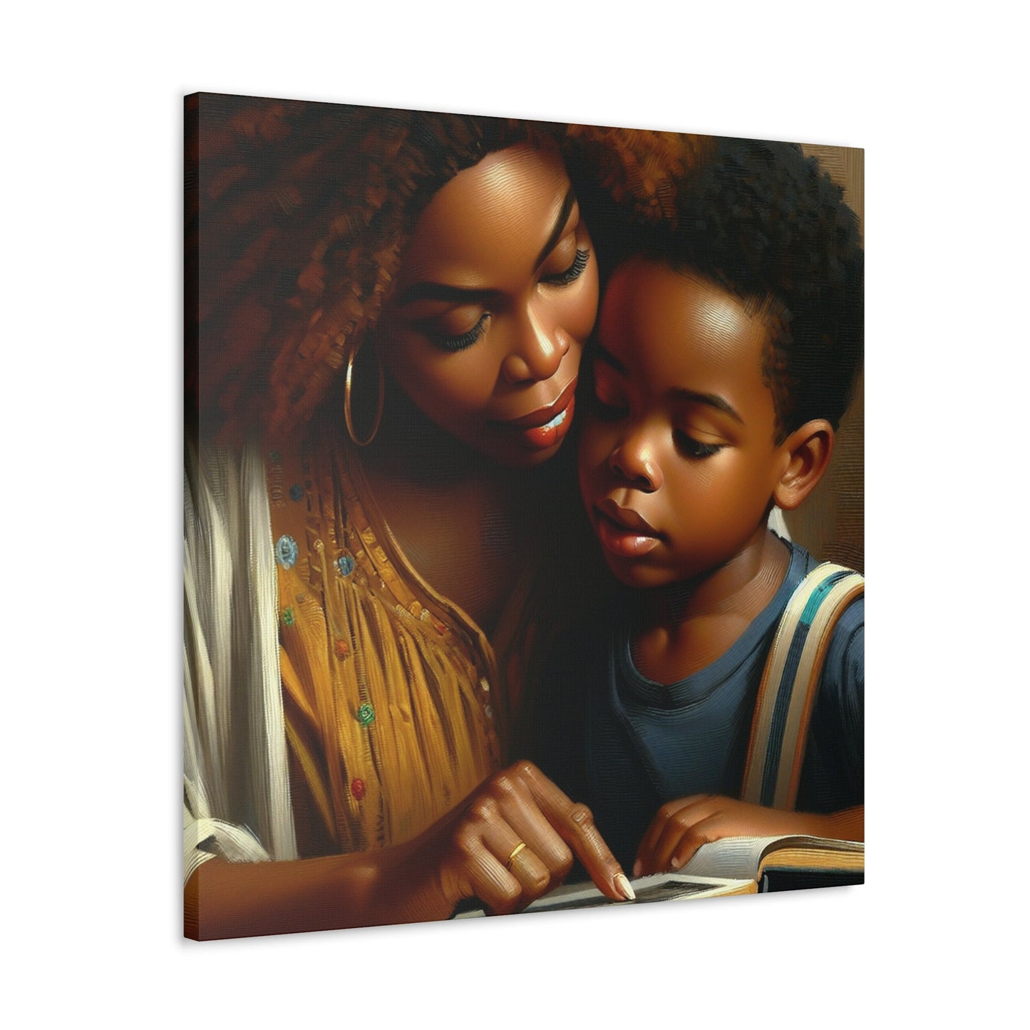 "Mother and Child's Serene Moment" - Canvas - Authentic4Us