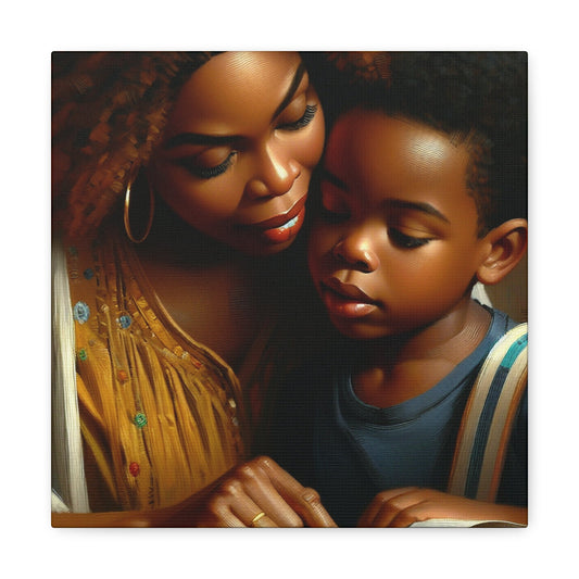 "Mother and Child's Serene Moment" - Canvas - Authentic4Us