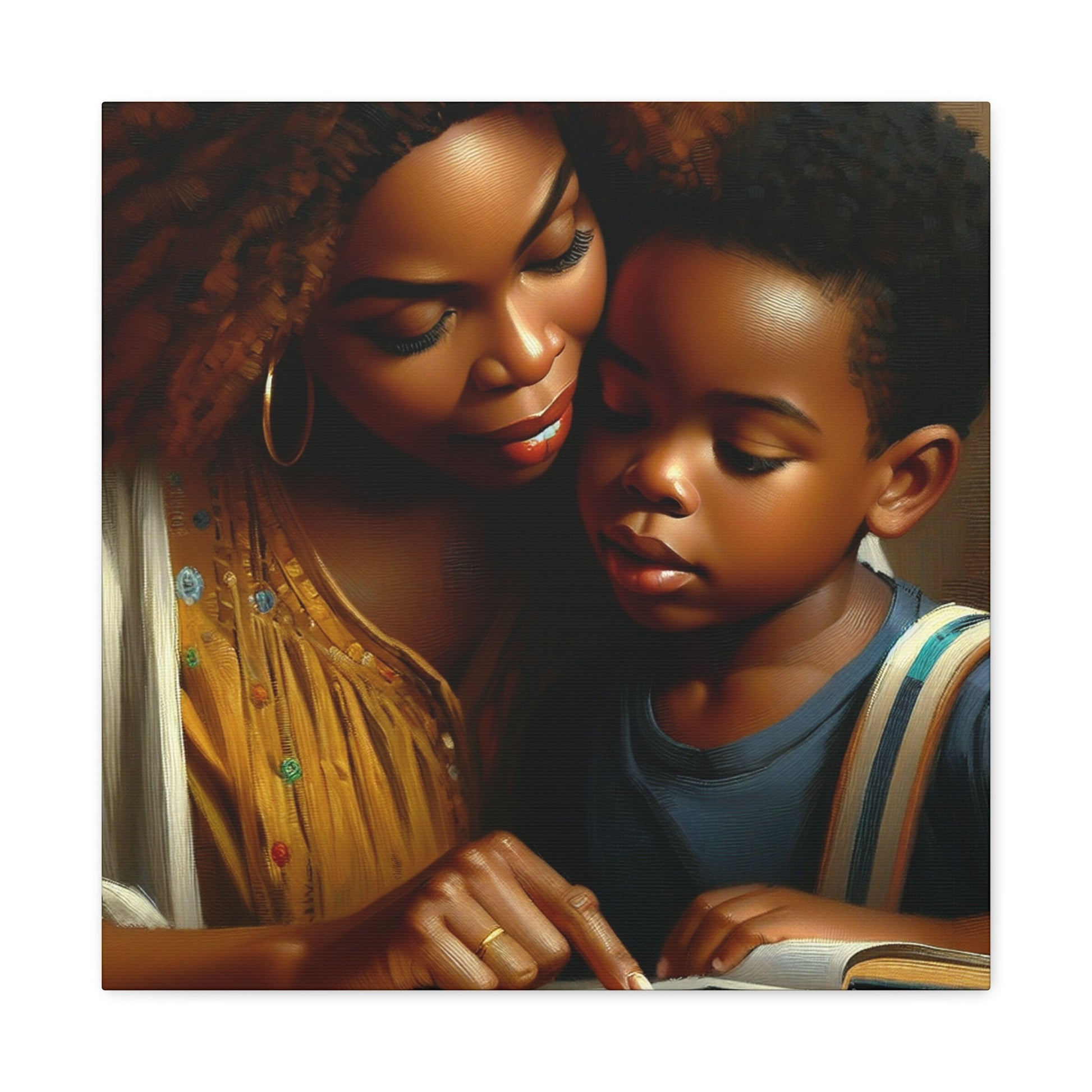 "Mother and Child's Serene Moment" - Canvas - Authentic4Us