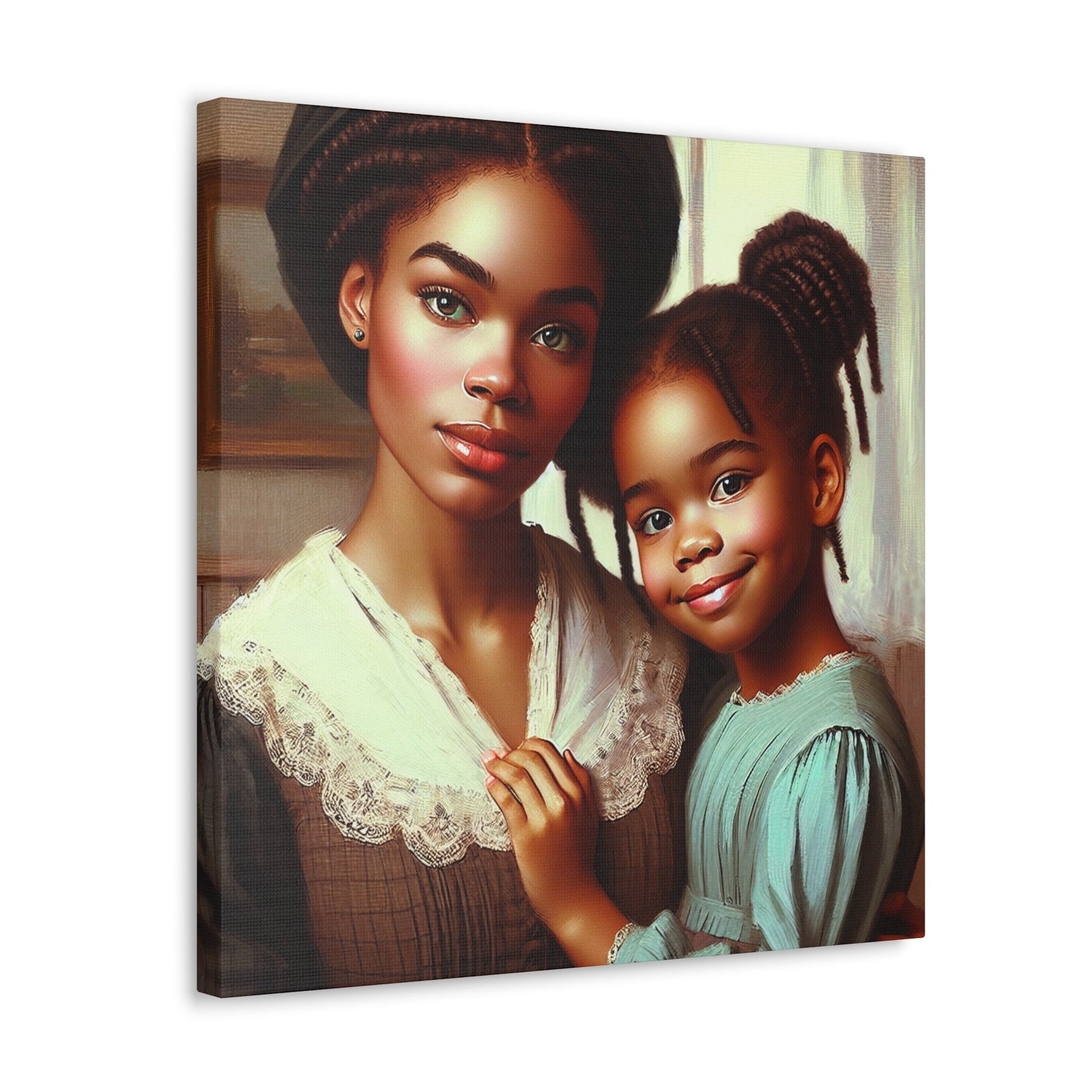 "Motherly Affection: Stylized Family Portrait" - Canvas - Authentic4Us