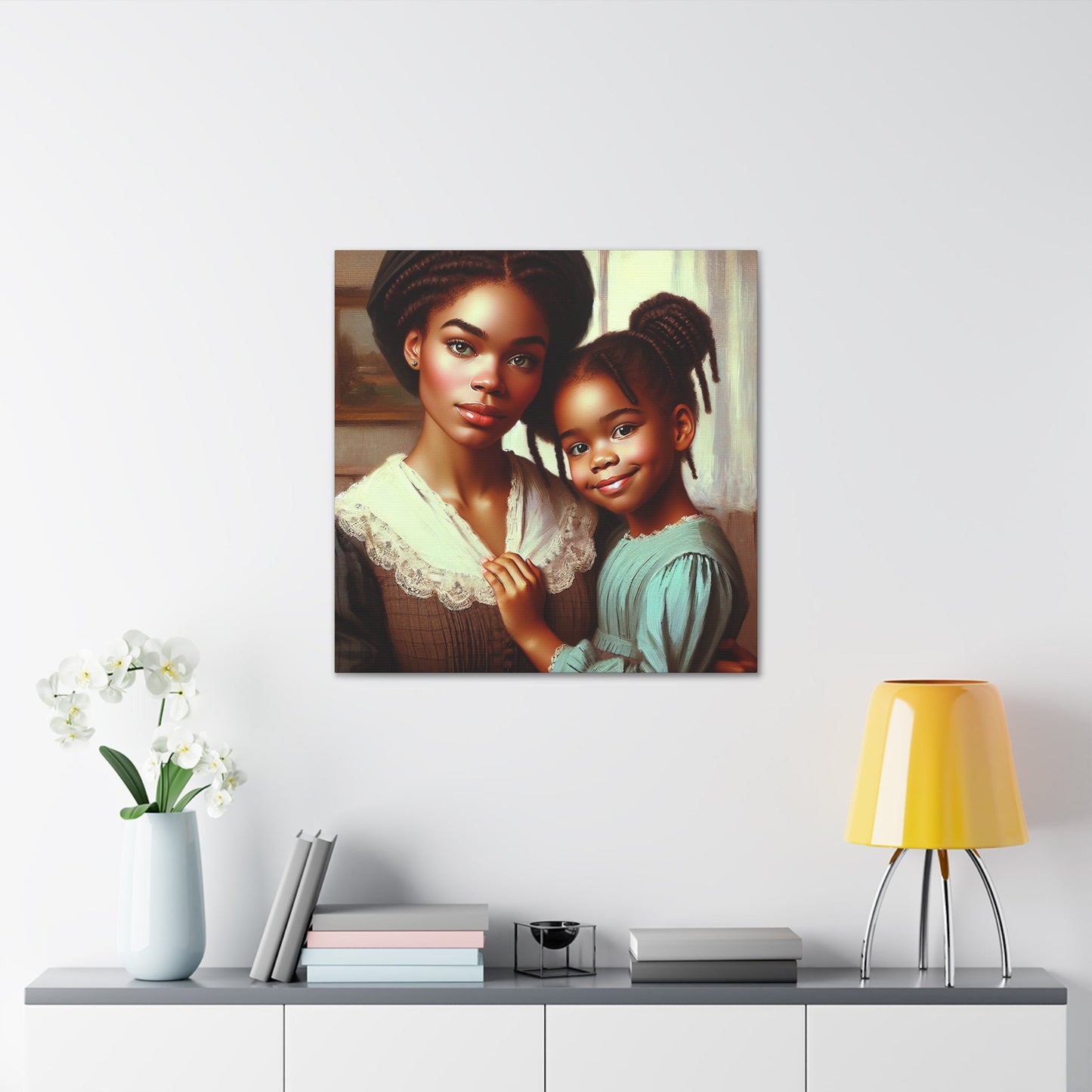 "Motherly Affection: Stylized Family Portrait" - Canvas - Authentic4Us