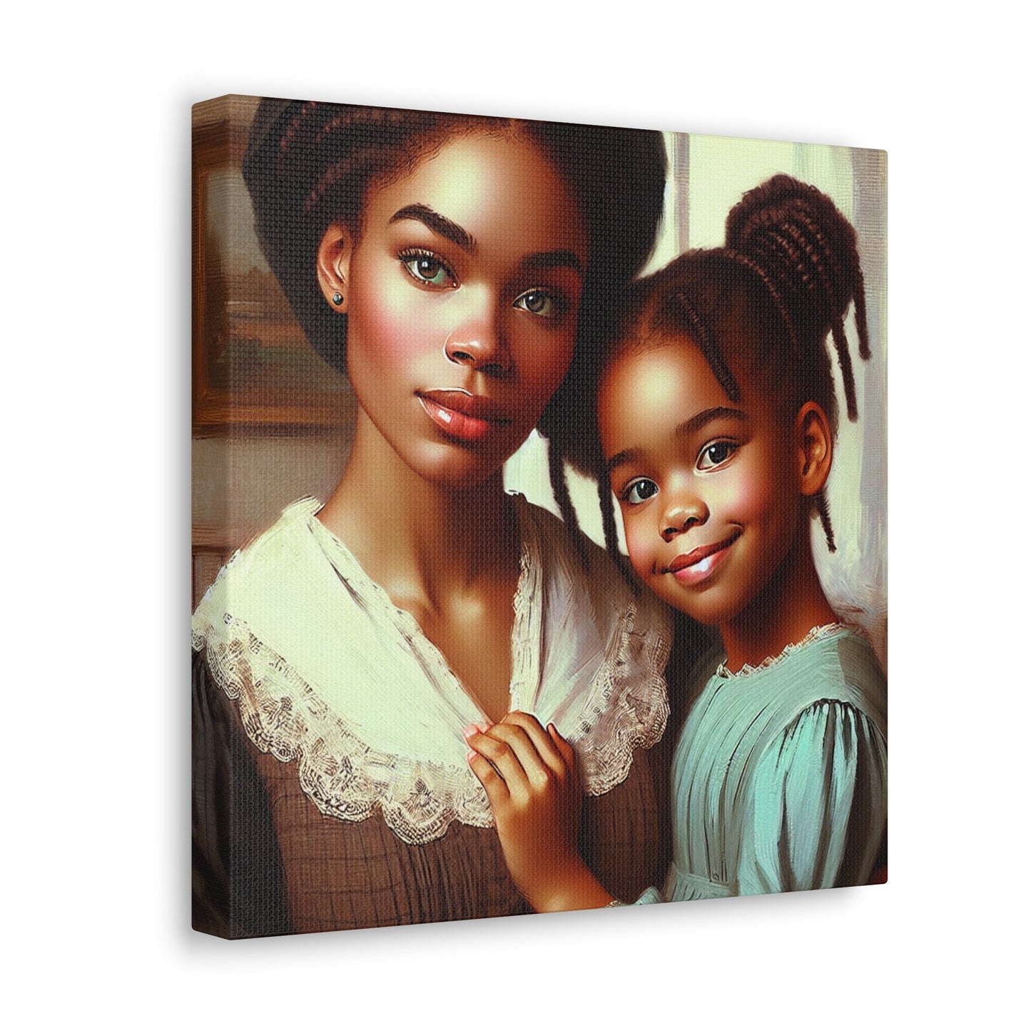 "Motherly Affection: Stylized Family Portrait" - Canvas - Authentic4Us