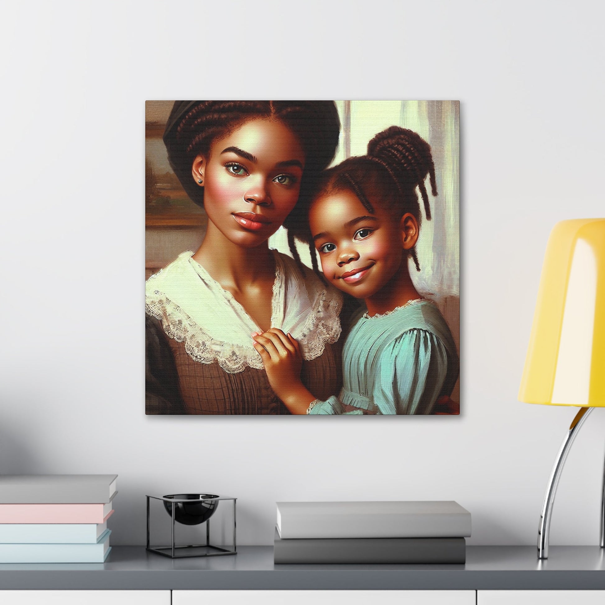 "Motherly Affection: Stylized Family Portrait" - Canvas - Authentic4Us