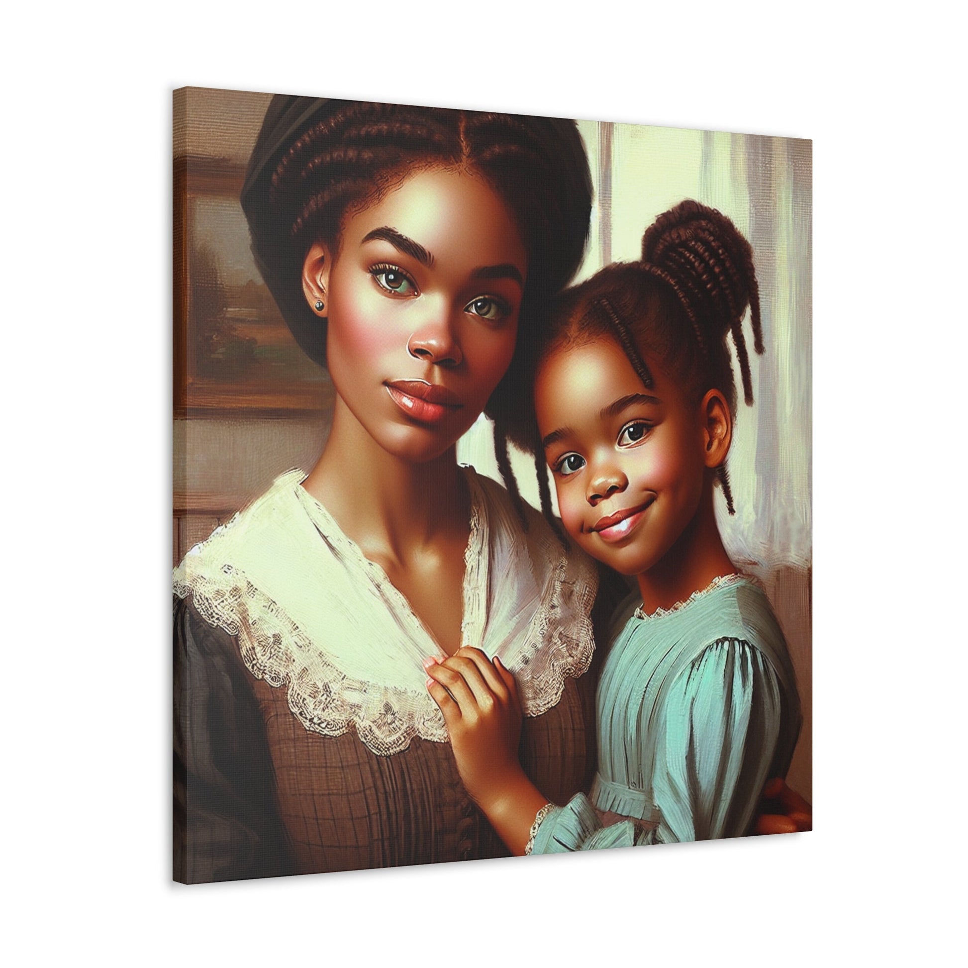 "Motherly Affection: Stylized Family Portrait" - Canvas - Authentic4Us