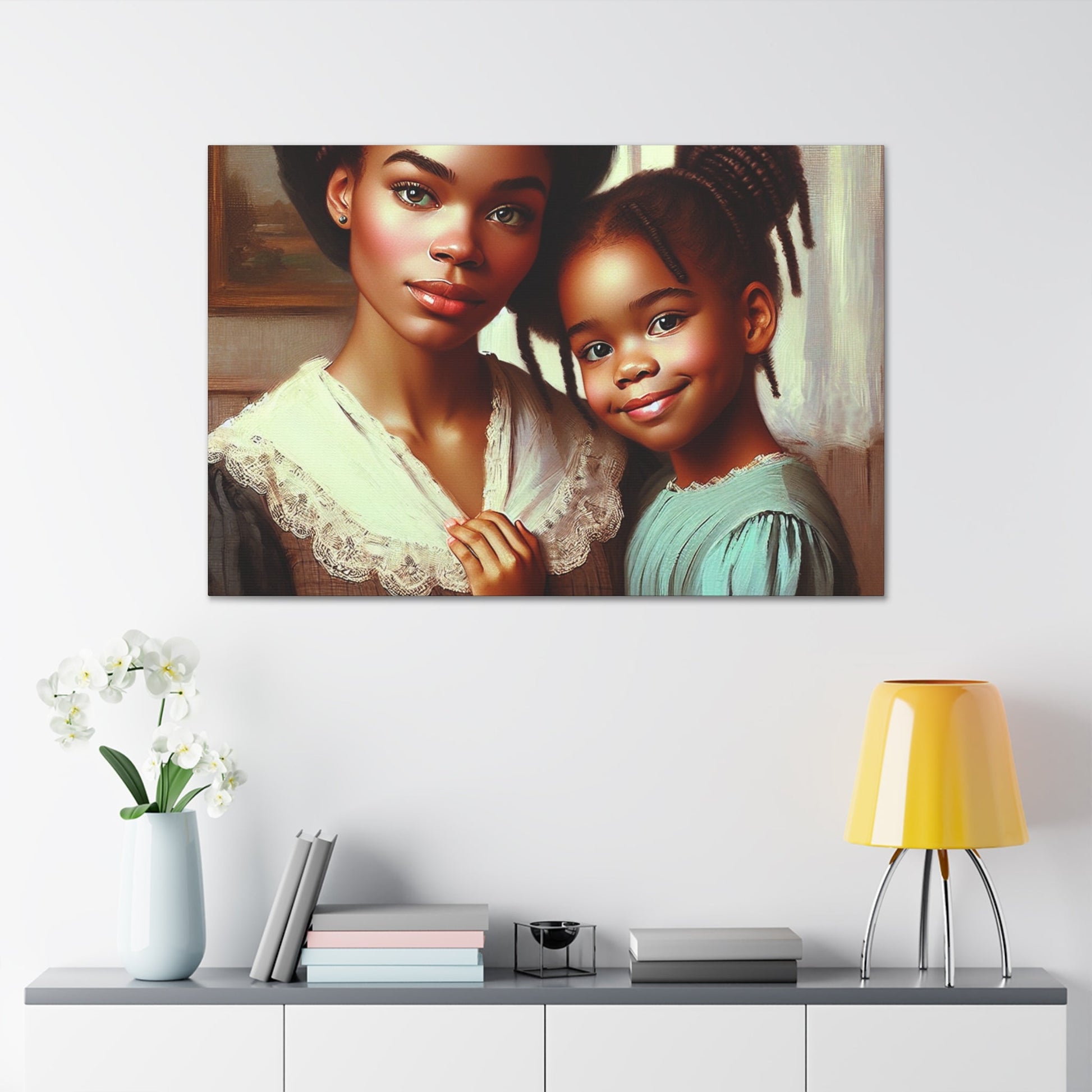 "Motherly Affection: Stylized Family Portrait" - Canvas - Authentic4Us