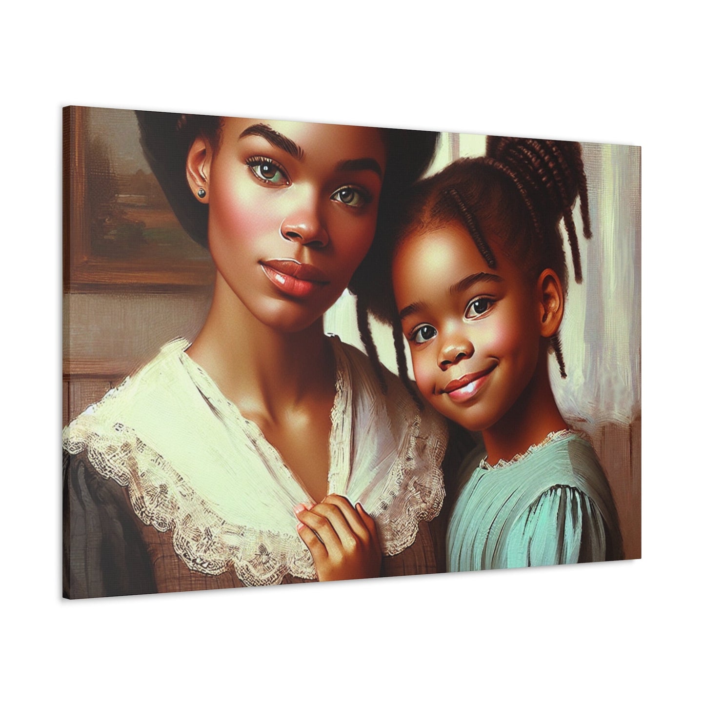 "Motherly Affection: Stylized Family Portrait" - Canvas - Authentic4Us