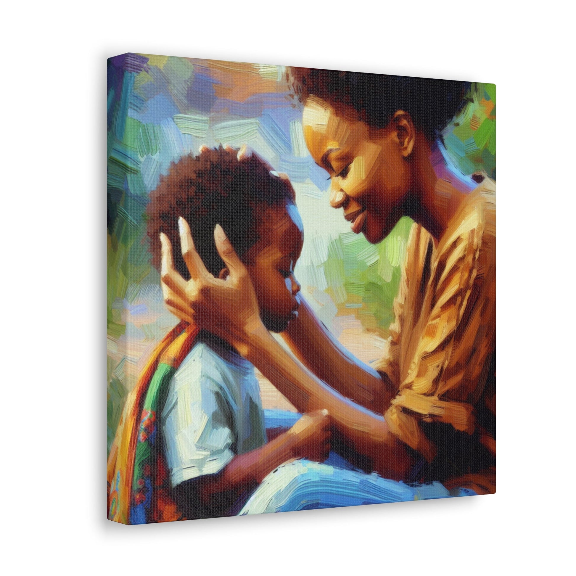 "Motherly Bliss: A Tender Embrace" - Canvas - Authentic4Us