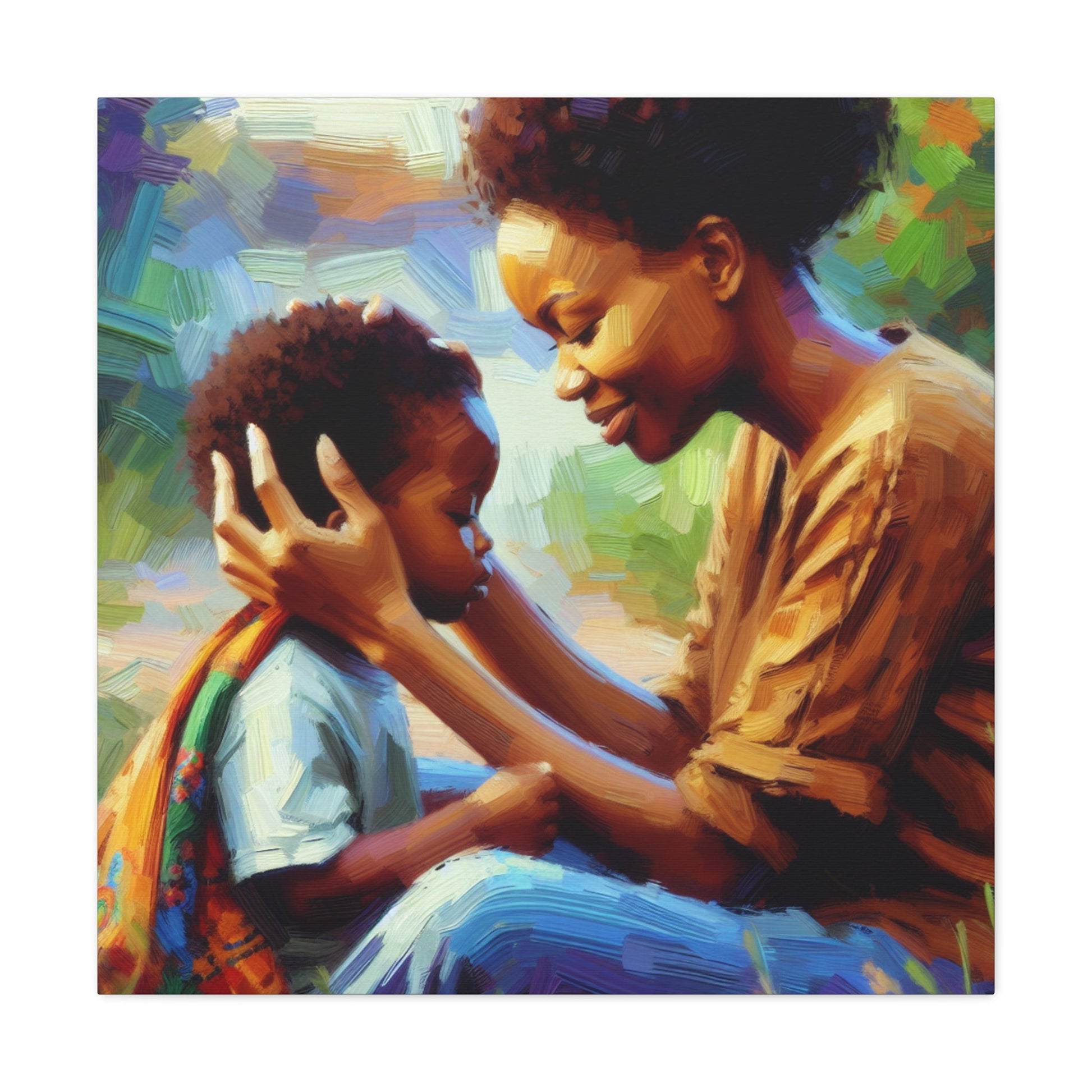 "Motherly Bliss: A Tender Embrace" - Canvas - Authentic4Us