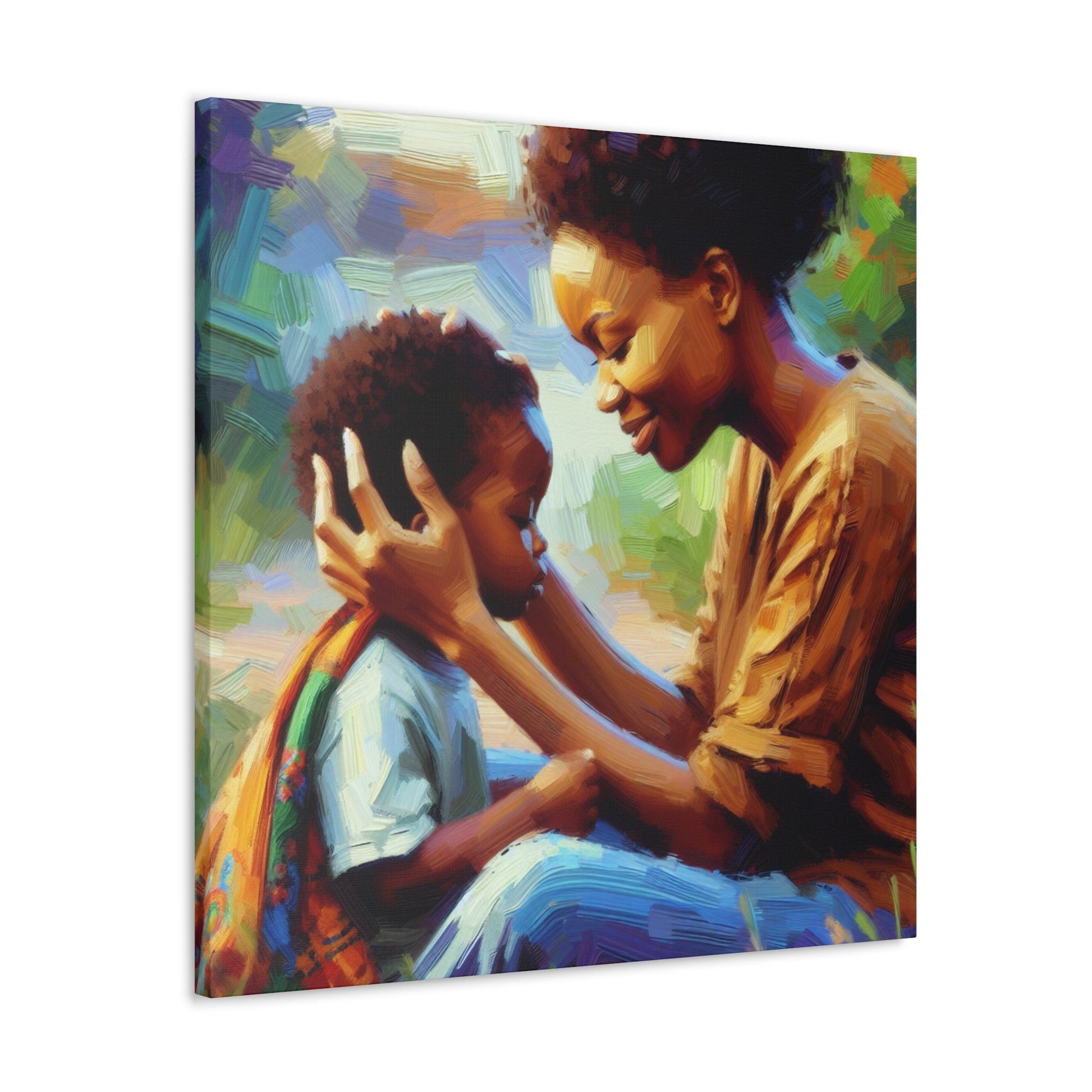 "Motherly Bliss: A Tender Embrace" - Canvas - Authentic4Us