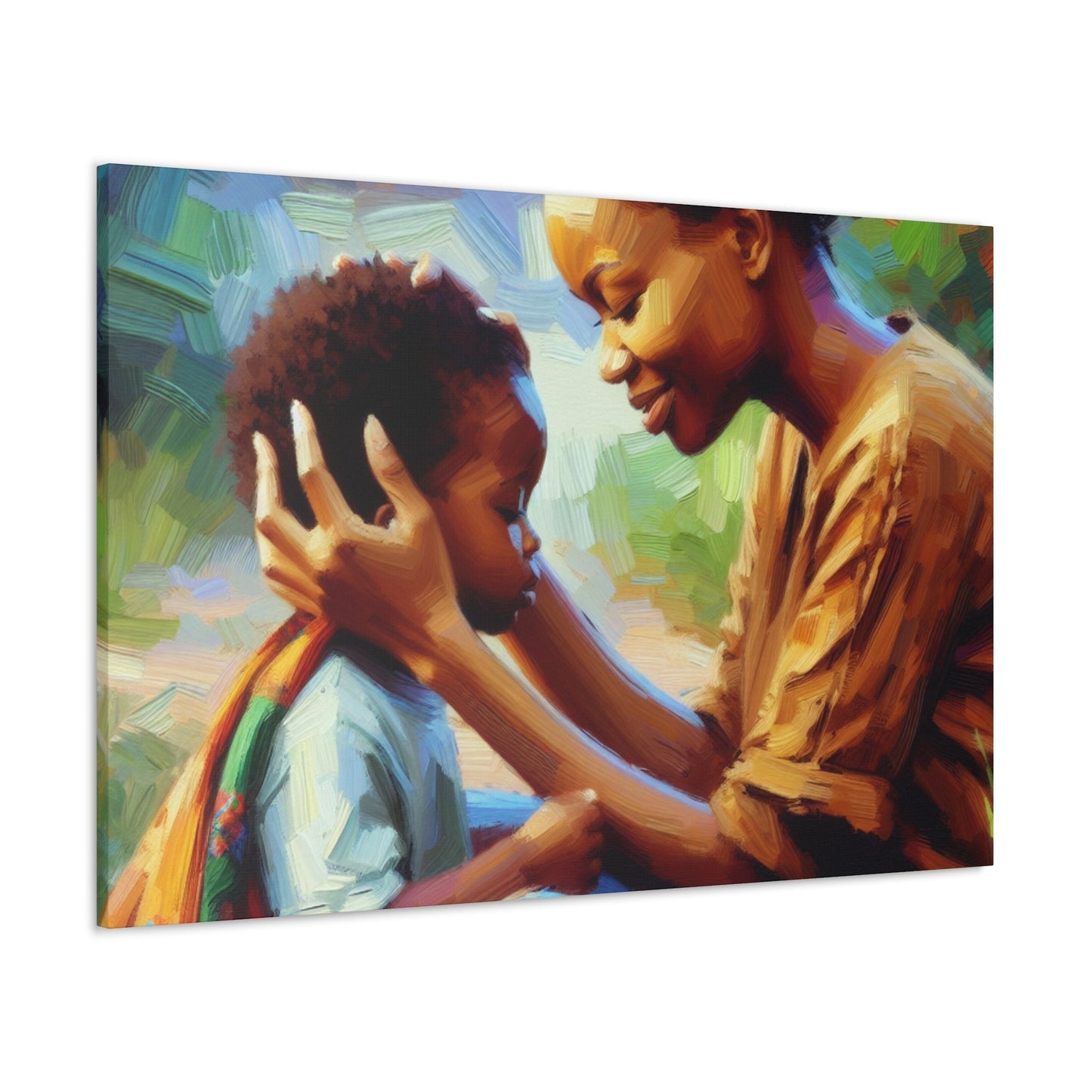 "Motherly Bliss: A Tender Embrace" - Canvas - Authentic4Us