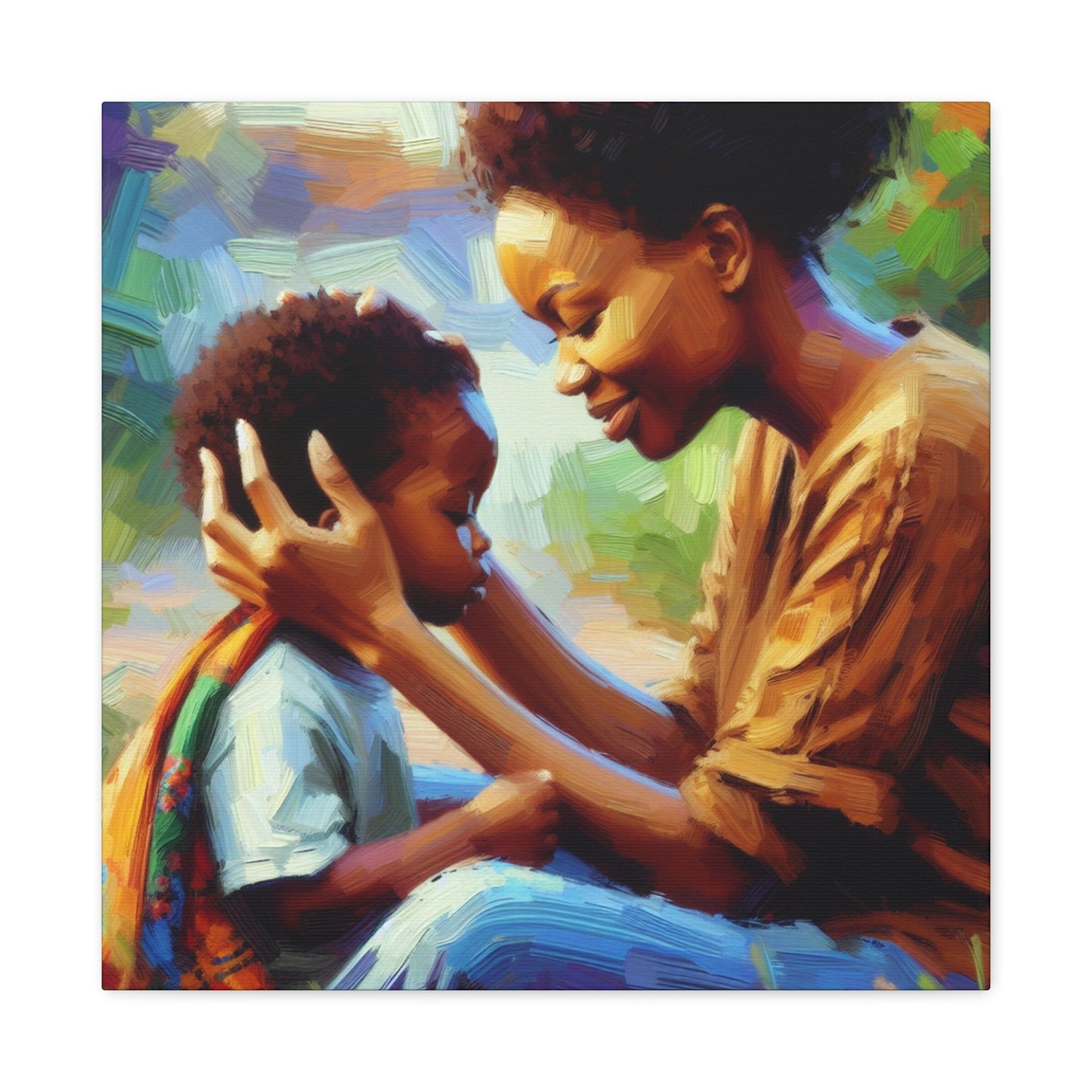 "Motherly Bliss: A Tender Embrace" - Canvas - Authentic4Us