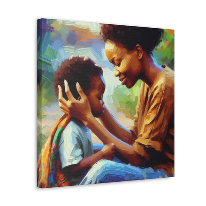 "Motherly Bliss: A Tender Embrace" - Canvas - Authentic4Us