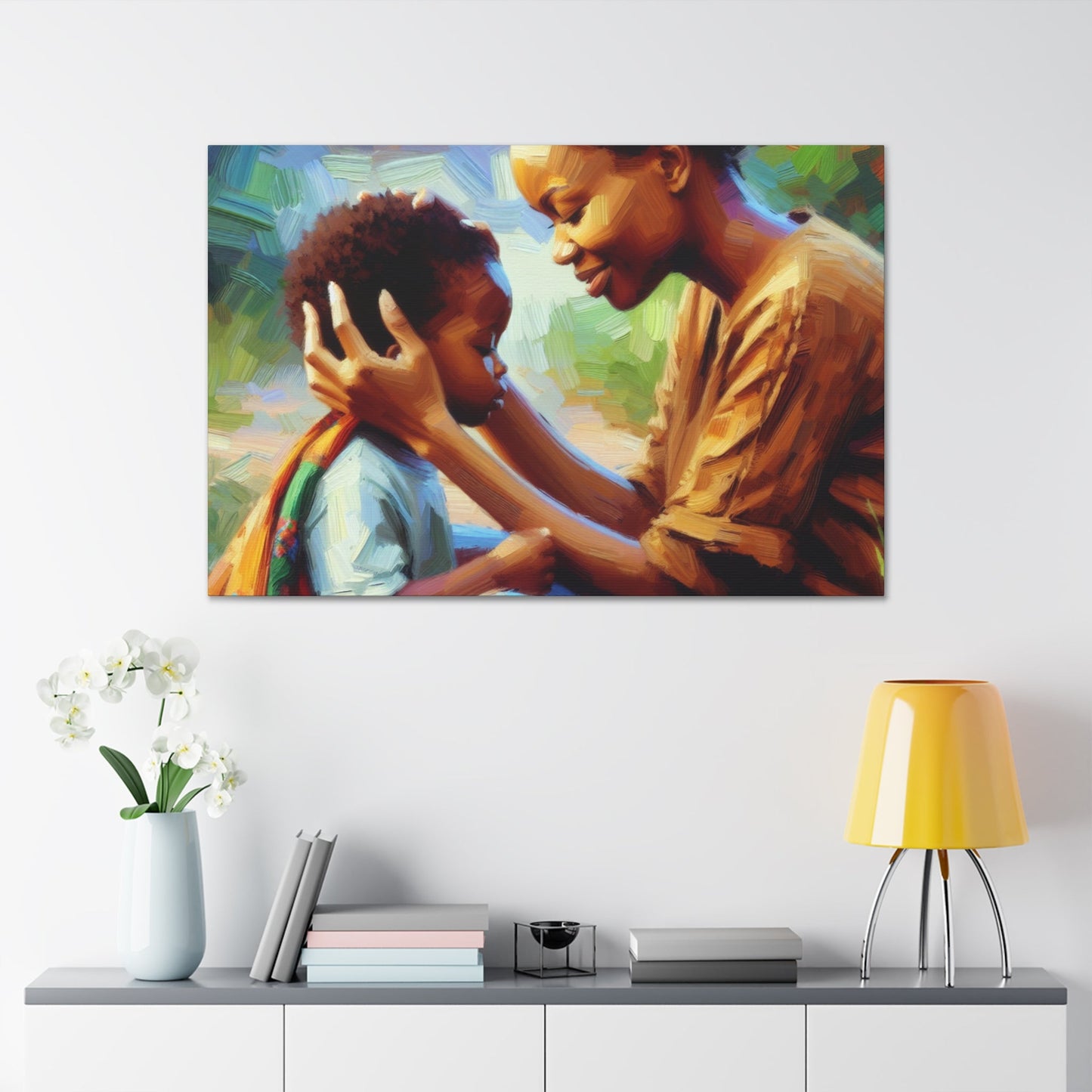 "Motherly Bliss: A Tender Embrace" - Canvas - Authentic4Us