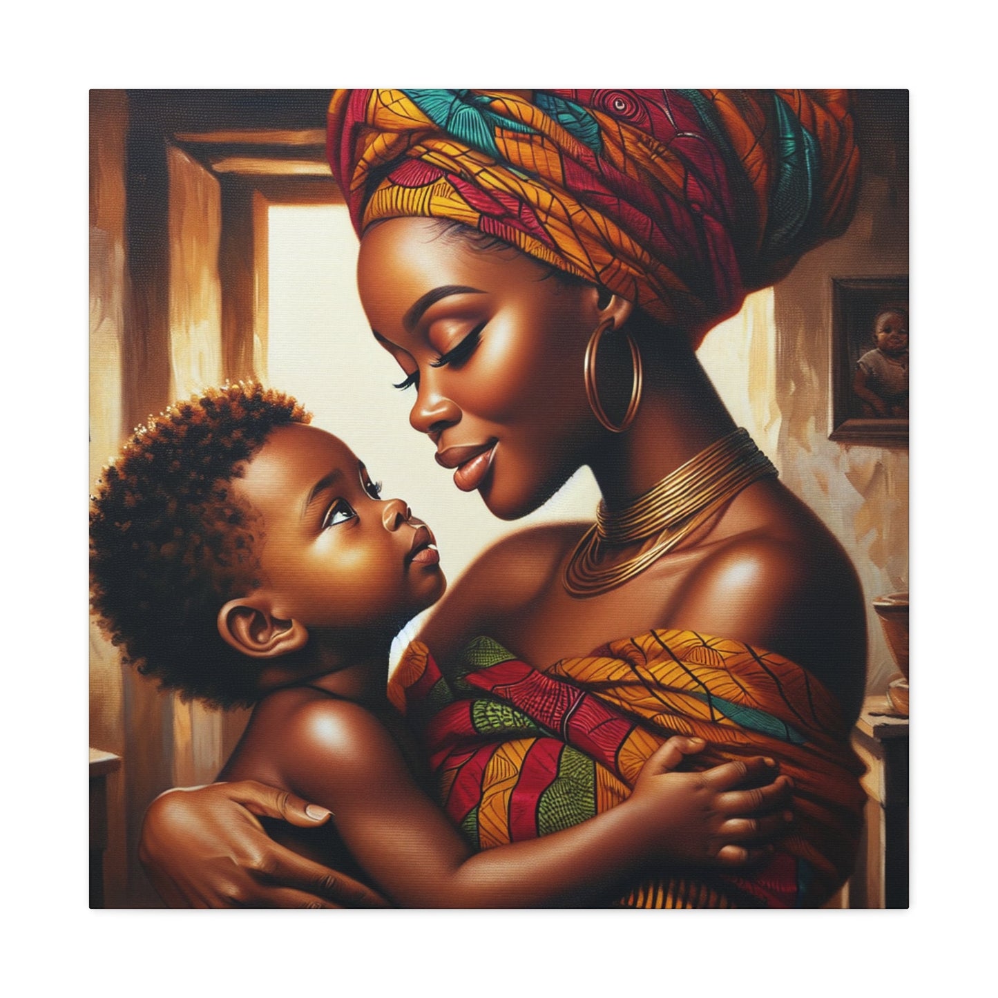 "Mother's Love, African Elegance" - Canvas - Authentic4Us