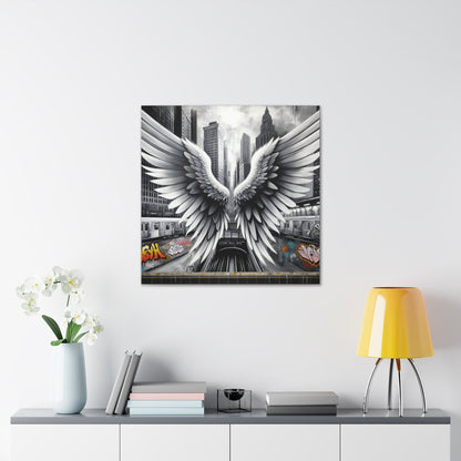 "Mystical Wings in Urban Chaos" - Canvas - Authentic4Us