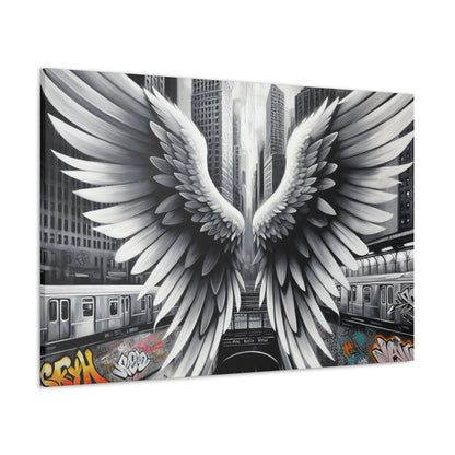 "Mystical Wings in Urban Chaos" - Canvas - Authentic4Us