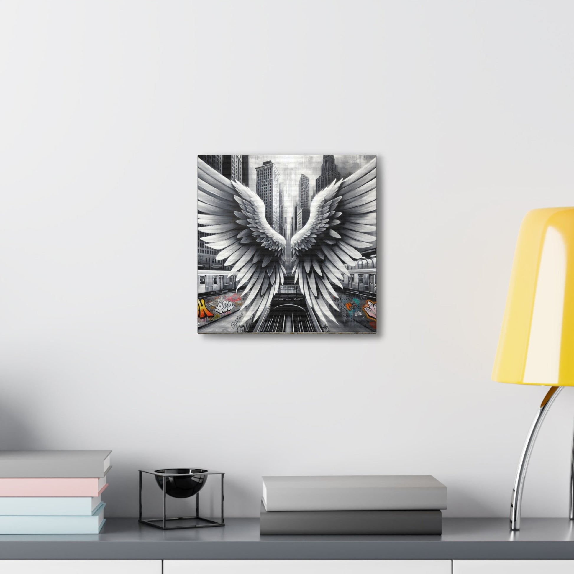 "Mystical Wings in Urban Chaos" - Canvas - Authentic4Us